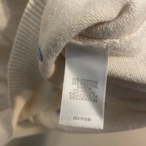 Womens J. Jill Ivory Blue‎ Purple Polka Dot Round Neck Sweater Size SP Small Pet - Picture 3 of 3